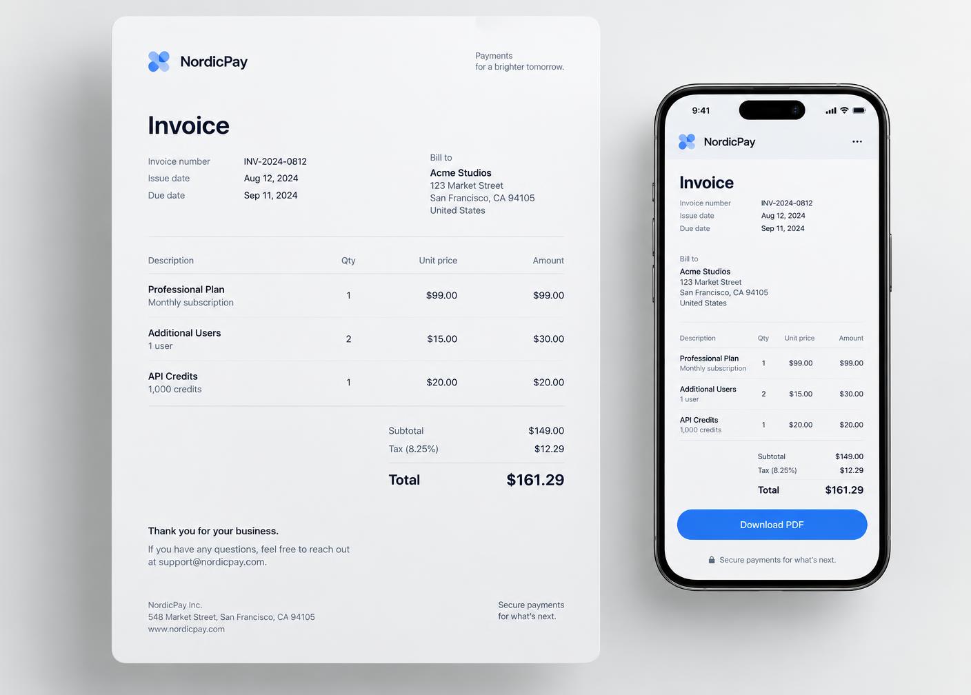 Invoices your customers take seriously